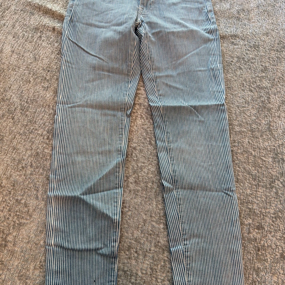 Ralph Lauren Navy and White Pinstripe Skinny Jeans